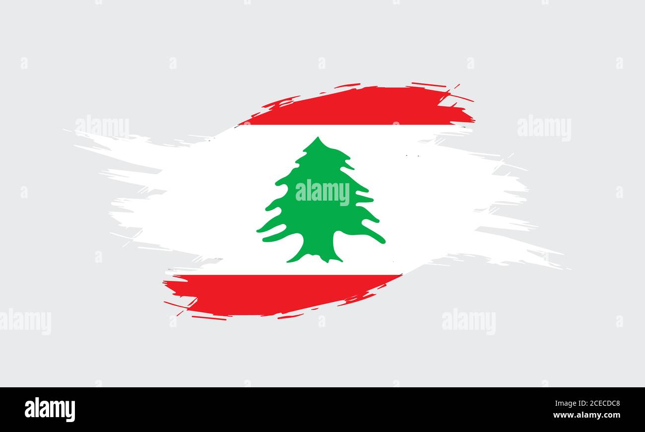 Drapeau du Liban fond de trait de pinceau Illustration de Vecteur