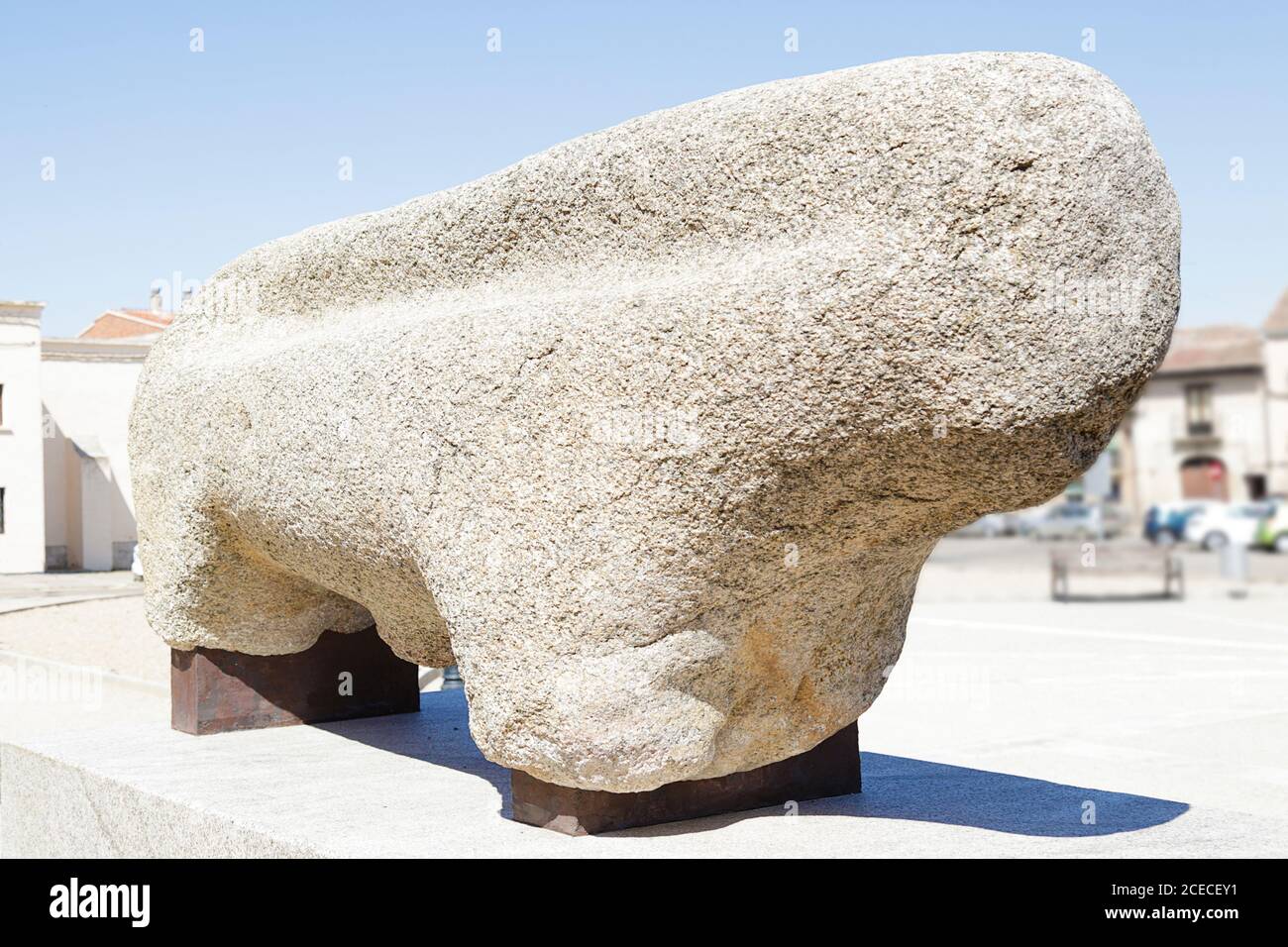 Sanglier en pierre (verraco) de Toro, Castille et Leon, Espagne Banque D'Images