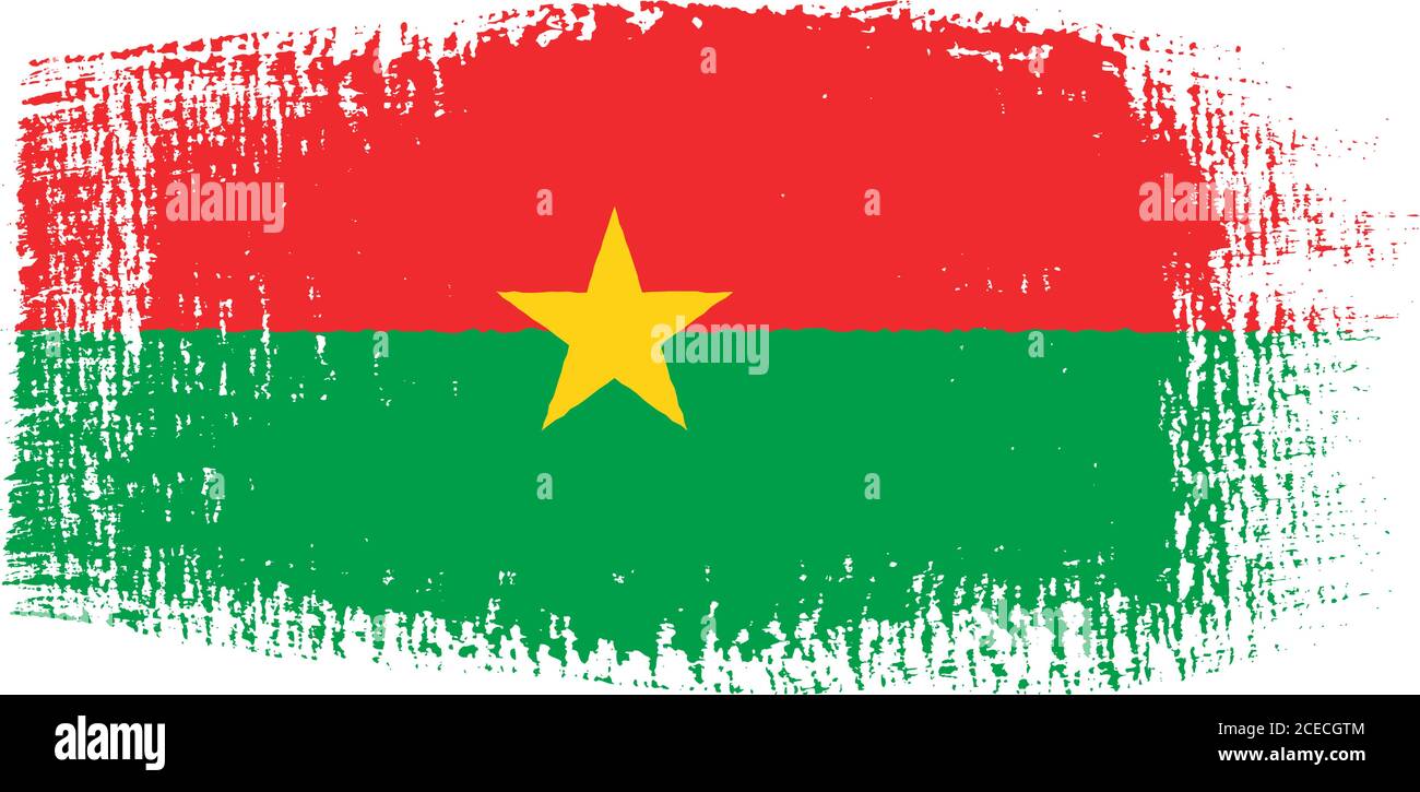 Coup de pinceau drapeau Burkina Faso Illustration de Vecteur