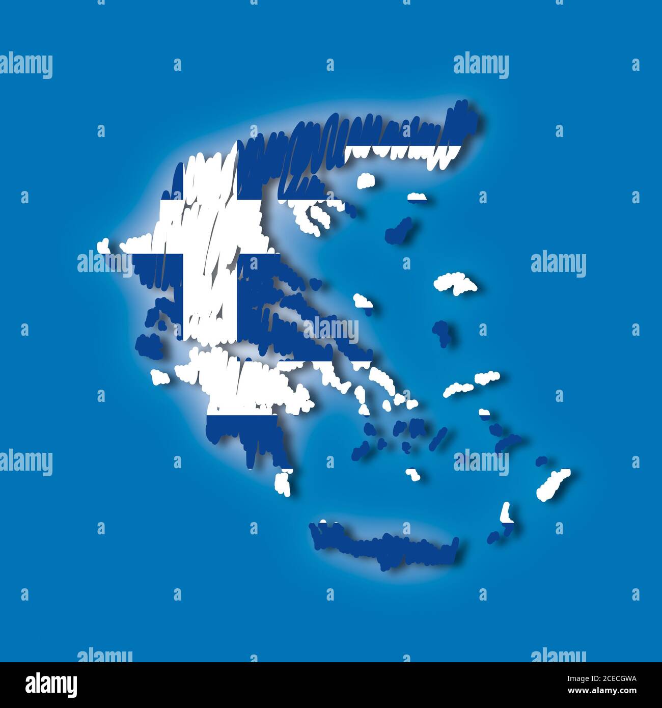 Carte drapeau Grèce Banque D'Images