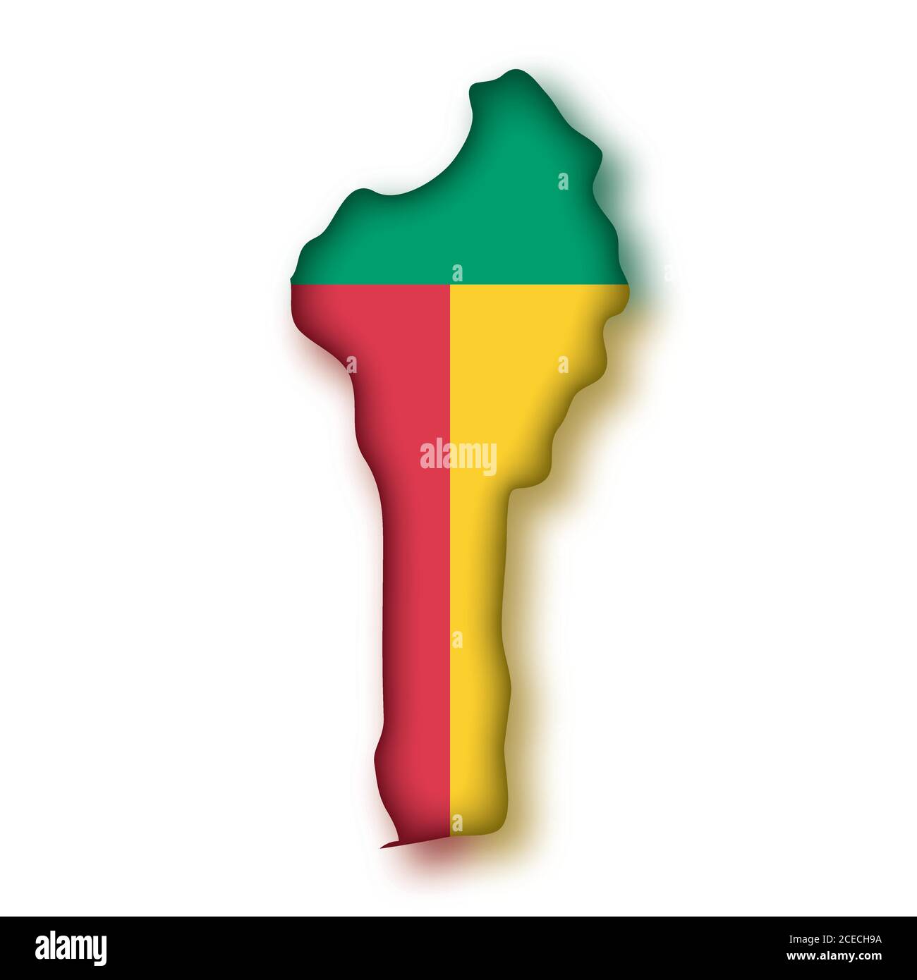 Drapeau carte Bénin Illustration de Vecteur