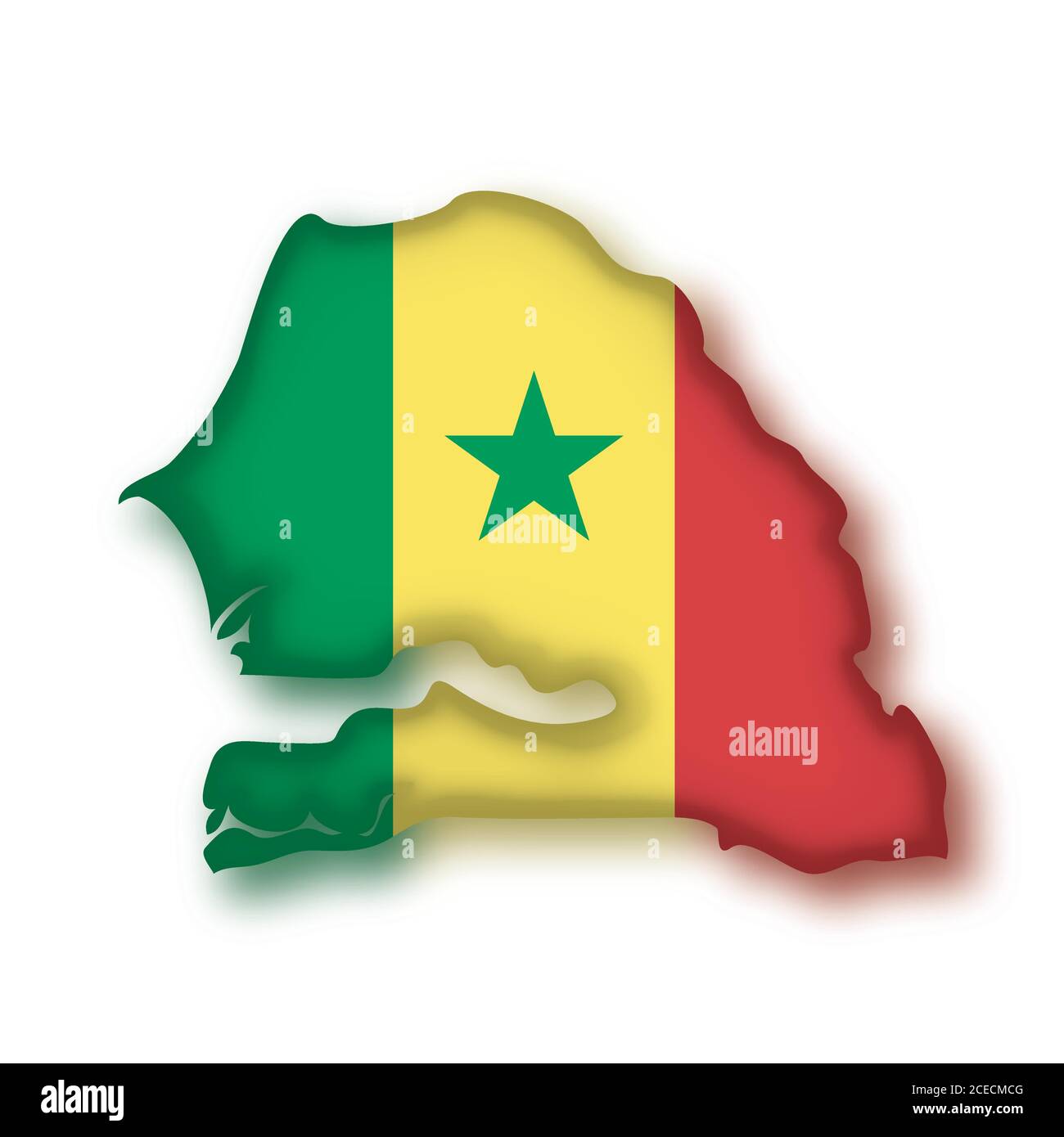 carte drapeau sénégal Illustration de Vecteur