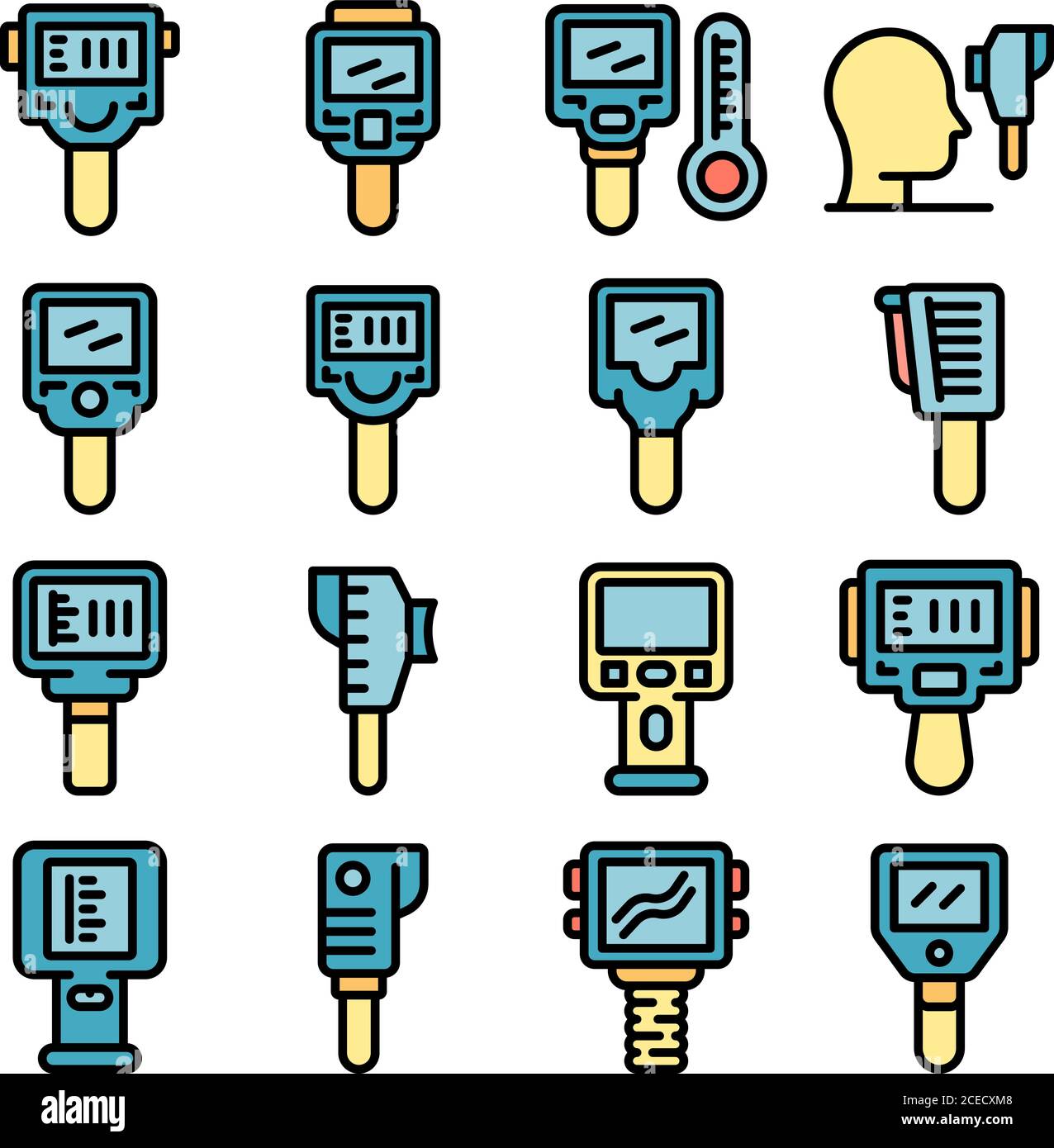 Les icônes de la caméra infrarouge définissent le vecteur à plat Illustration de Vecteur