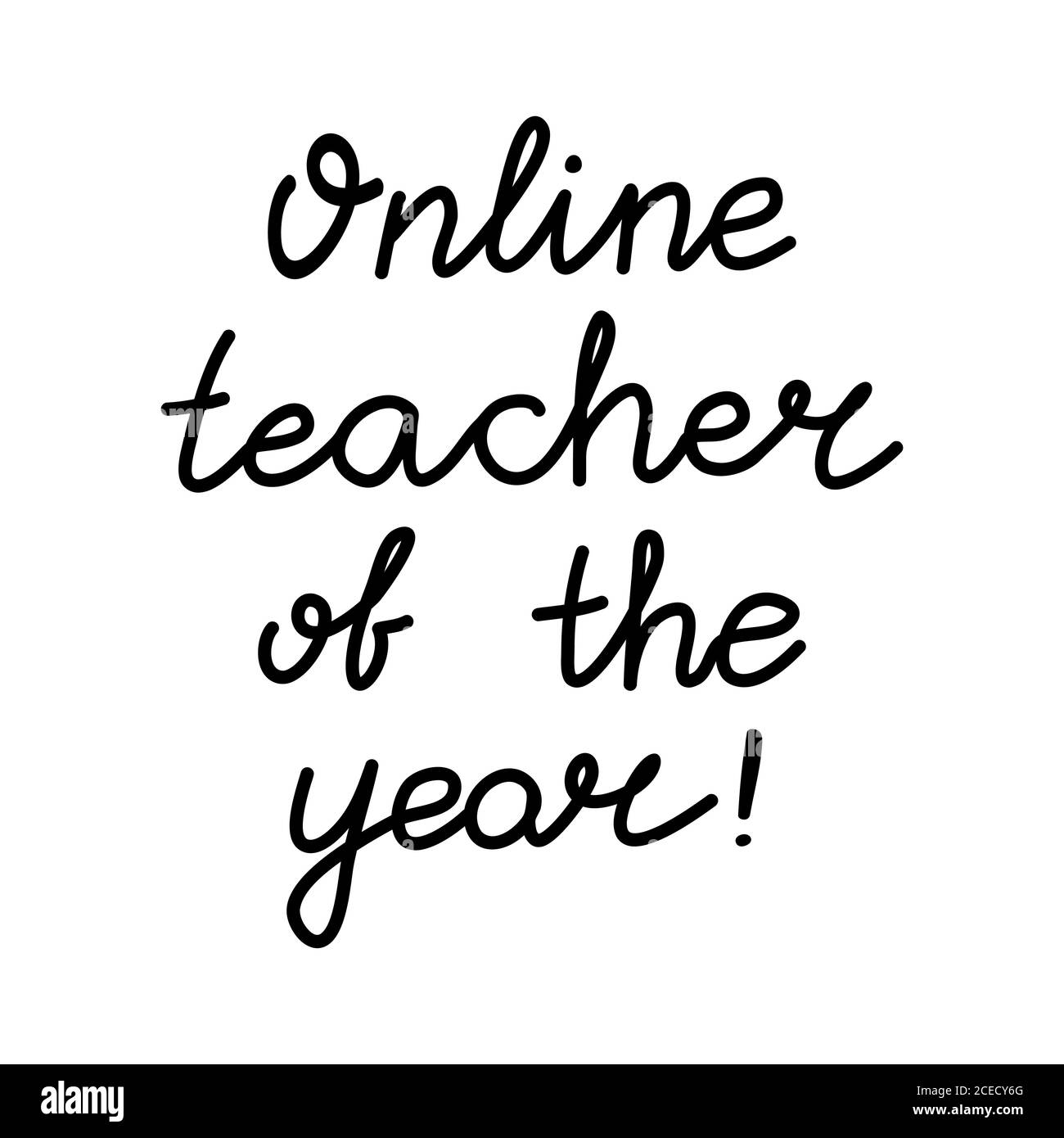 Professeur en ligne de l'année. Citation d'éducation. Écriture hiladish. Isolé sur fond blanc. Illustration du stock vectoriel. Illustration de Vecteur