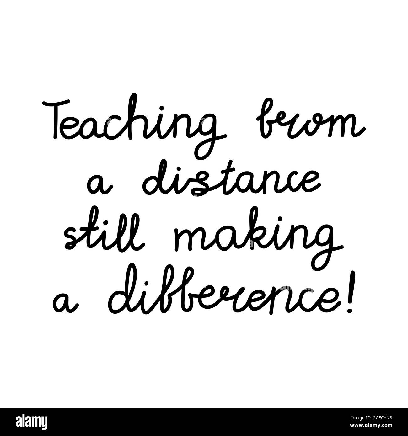 L'enseignement à distance fait toujours la différence. Citation d'éducation. Écriture hiladish. Isolé sur fond blanc. Illustration du stock vectoriel. Illustration de Vecteur