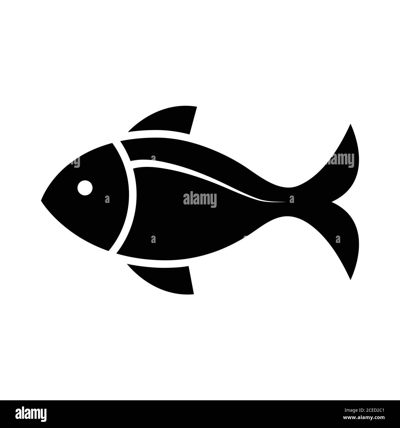 Silhouette noire icône poisson. Symbole du logo pêche. Illustration de Vecteur