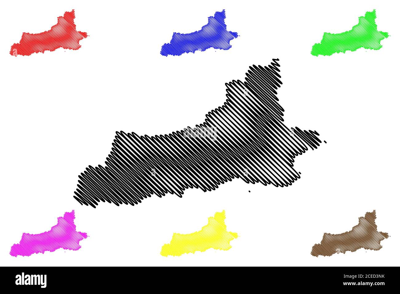 Illustration vectorielle de la carte de la ville de Xi'an (République populaire de Chine, province de Shaanxi), croquis de griffonnage ville de Sian ou carte HSI-an Illustration de Vecteur