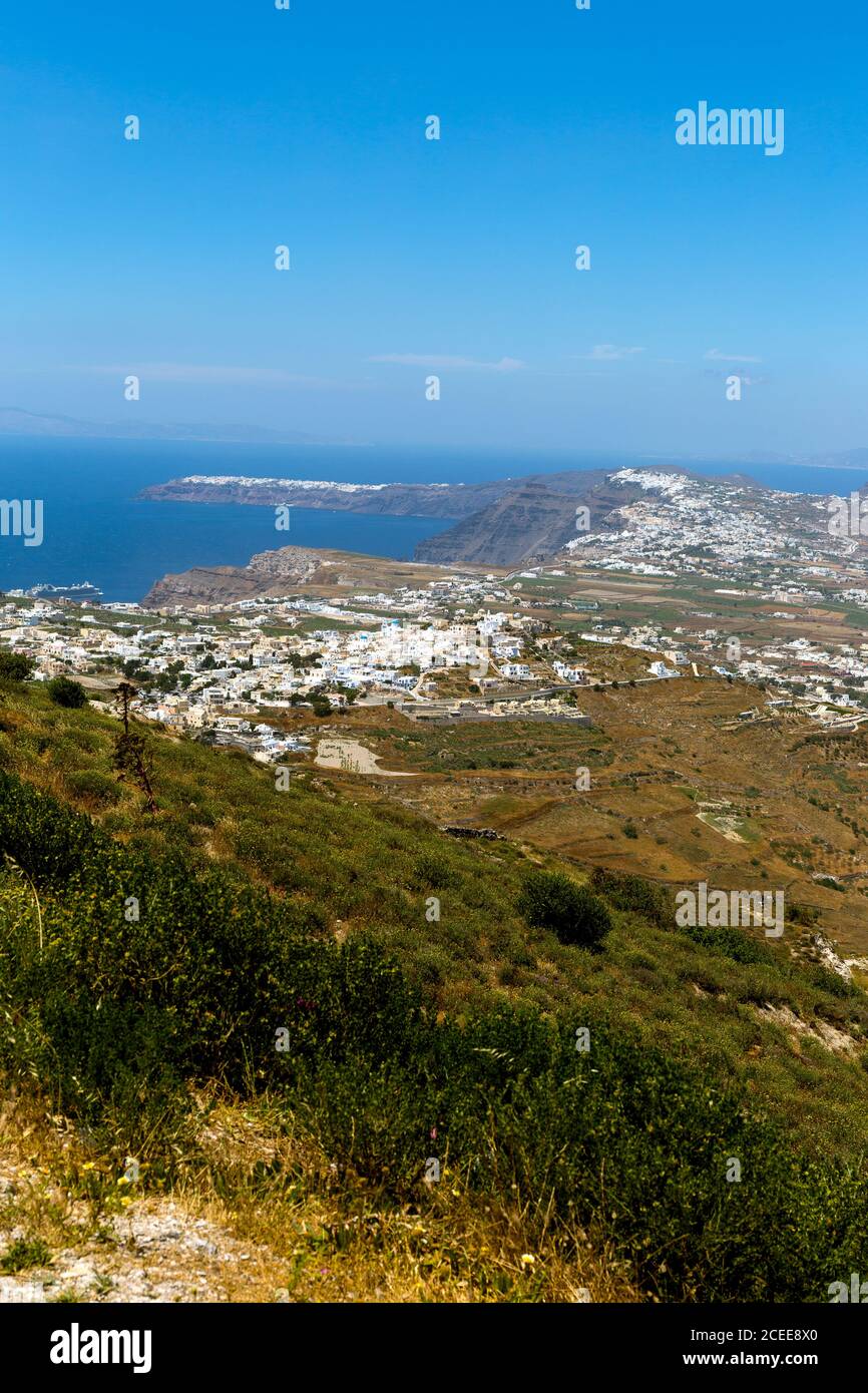 Campagne locale. Santorini Grèce Banque D'Images