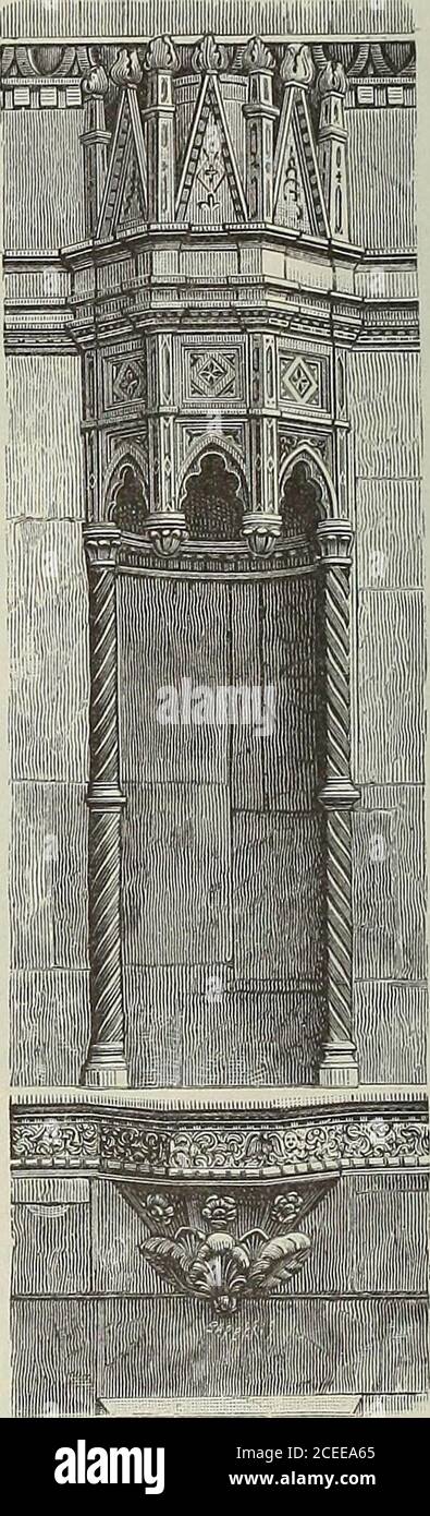 . La patria; geografia dell' Italia. Cenni storici, costumi, topografia, prodotti, industria, commercio, mari, fiumi, laghi, canali, strade, ponti, strade ferrate, porti, monomenti, dati statistici; popopolazione, istruzione, bilanci provinciali e comunali, istituti, edici di, edici, ecc. In quella nicchia vennecollocata, nel 1508, la statua di Papa Giulio II,che aveva soggiogata Bologna, sottraendola aldominio dei Bentivoglio : la statua, che era statamodellata daMichelangiolo e da lui fusa in bronzocol sidio di Lombardi, vatanni a dopsura di Alfonso Banque D'Images