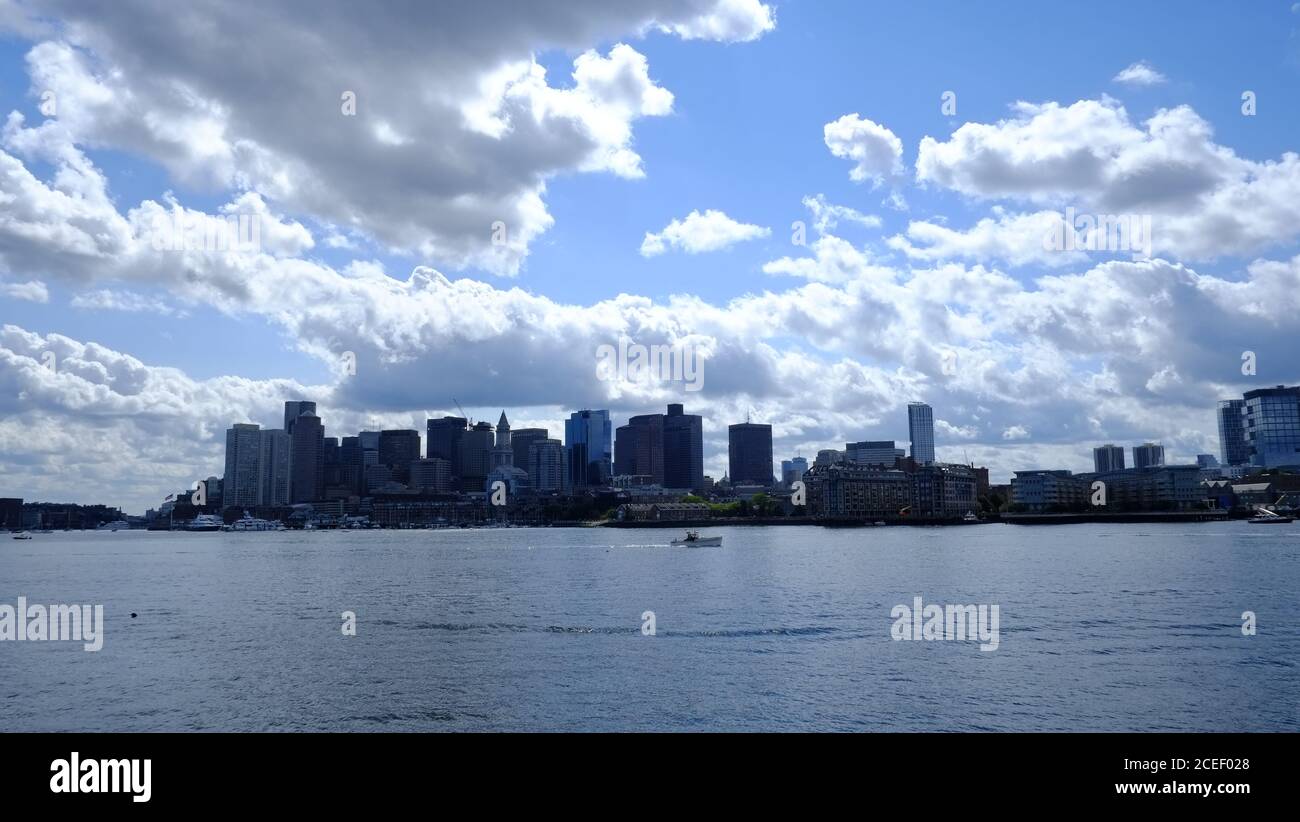 USA, Massachusetts, Boston Skyline photographié de l'est de Boston Banque D'Images