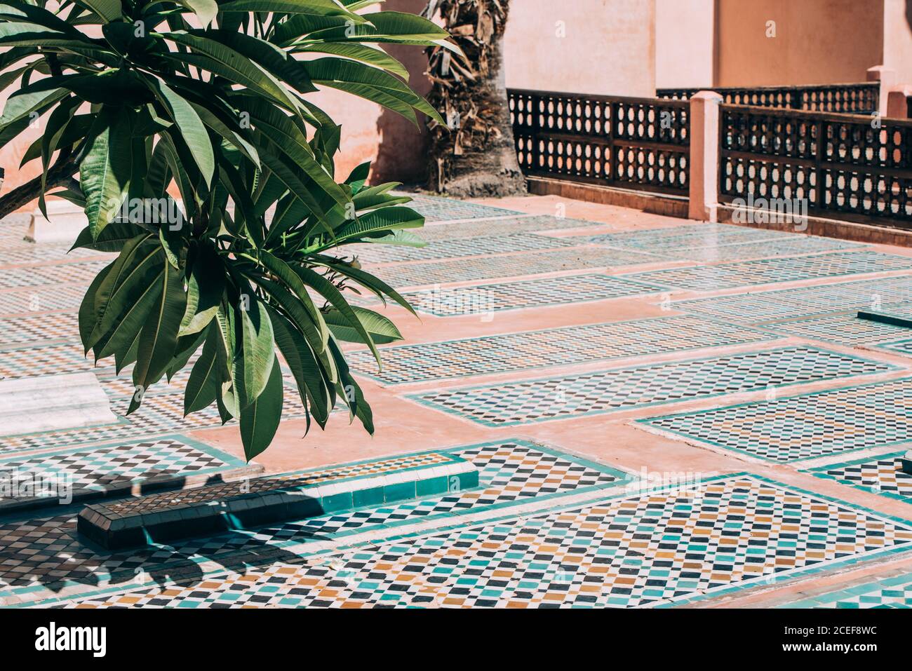 Architecture de bâtiment en mosaïque marocaine Banque D'Images