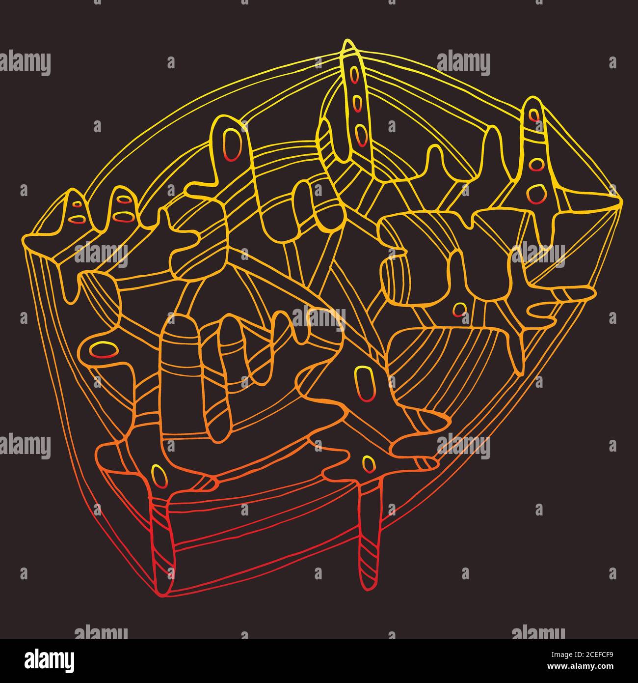 Cadre décoratif, abstrait, beau style steampunk, jaune Illustration de Vecteur