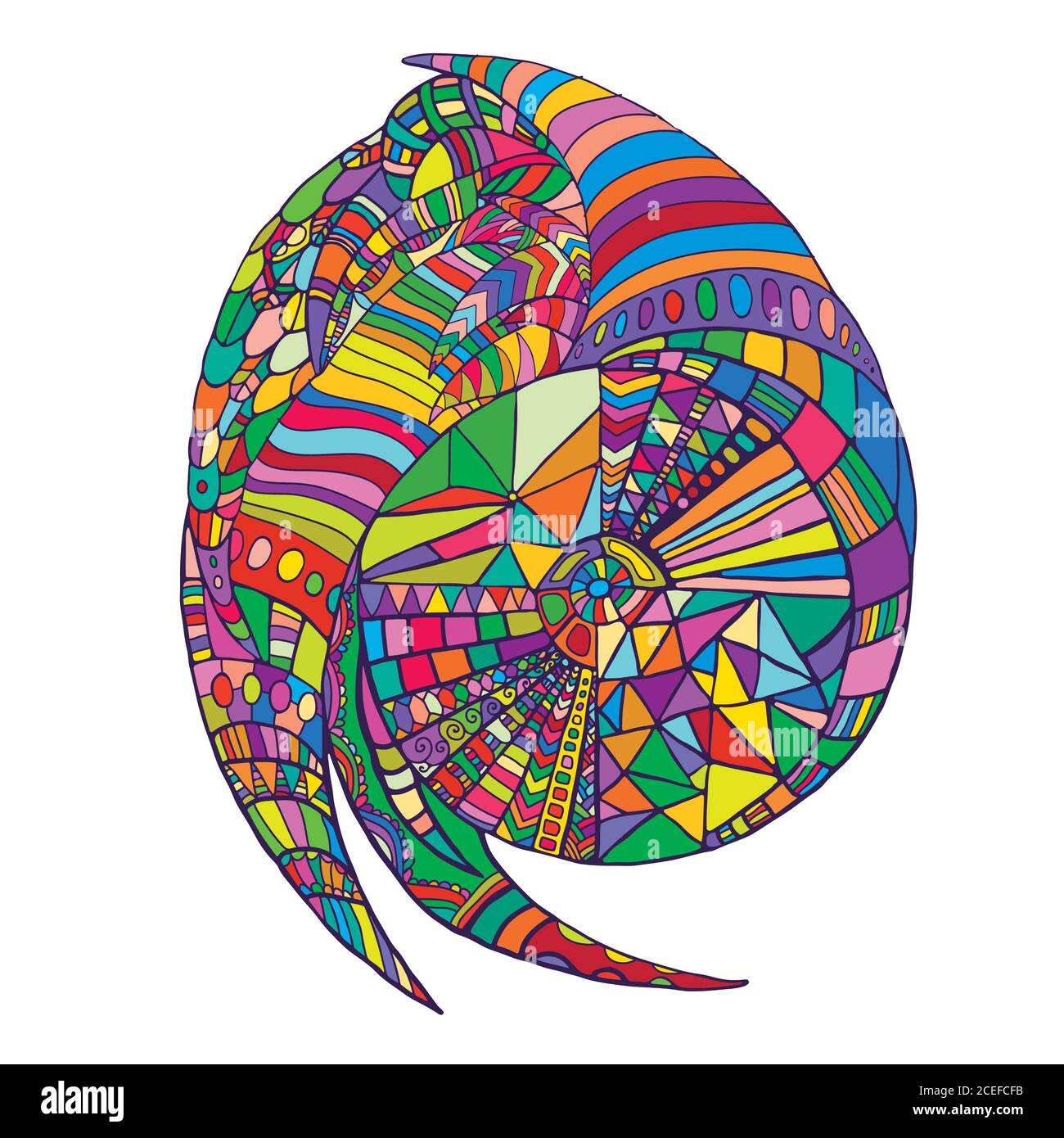 Motif décoratif lumineux, style psychédélique, orna multicolore Illustration de Vecteur