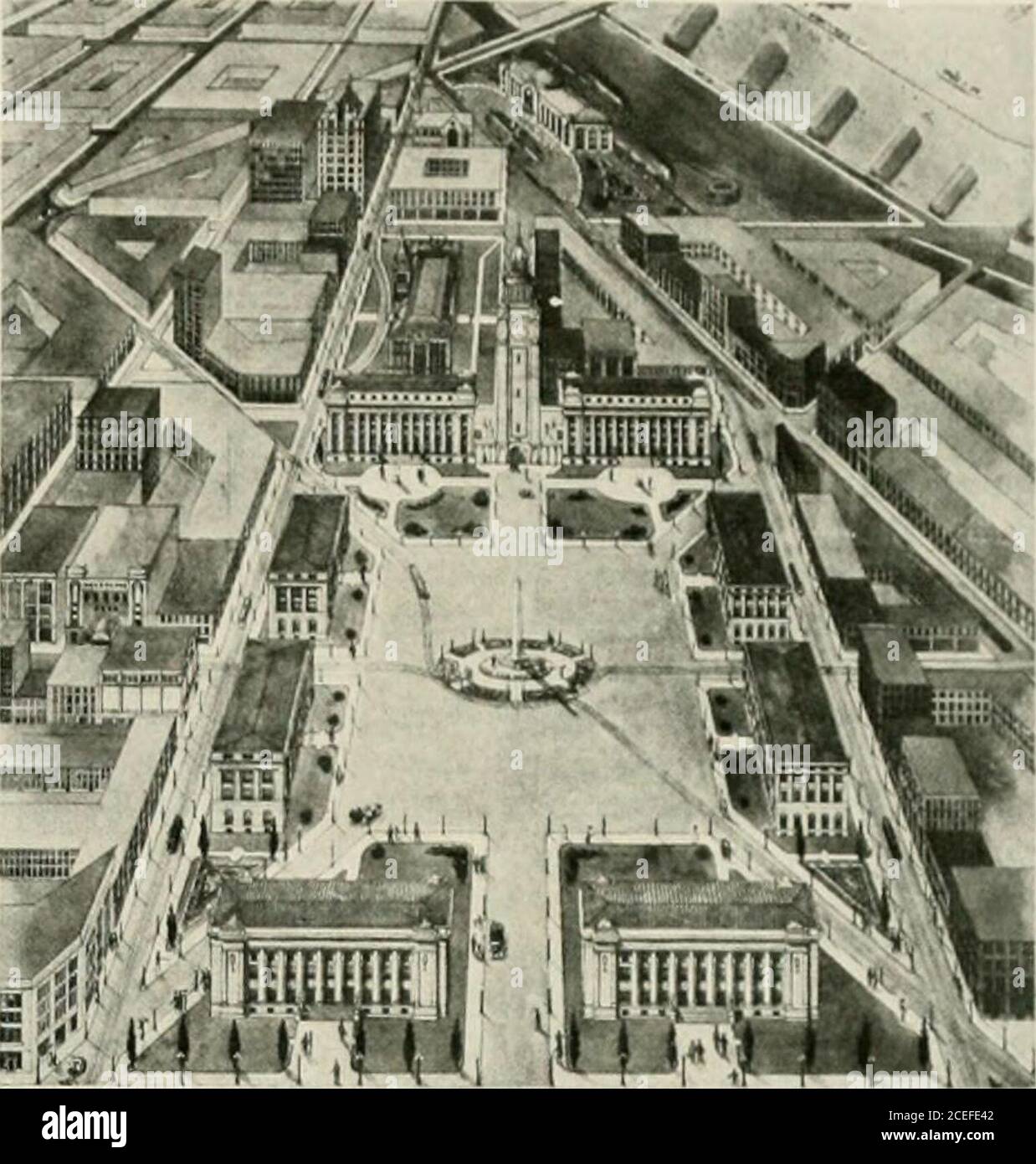. Progrès de la planification de la ville aux États-Unis, 1917. Rcepropose un réseau de parcs extérieurs qui reliera les boulevards et les parcs des chutes Niagara et, besoin arilv, avec le splendide boulevard svstem en cours d'élaboration par le gouvernement canadien sur le front de rivière de NiagaraFalls à fort Erie. L'avantage de l'effort unitf dans le thisrespecity est réalisé, et depuis Bufl^alo et Niagara Fallshave a perdu l'occasion d'assurer le frontage de la rivière du côté américain, il est très à l'avantage otbids d'unir leurs systèmes de parc avec celui de l'irCanadian voisin dans le développement de W Banque D'Images