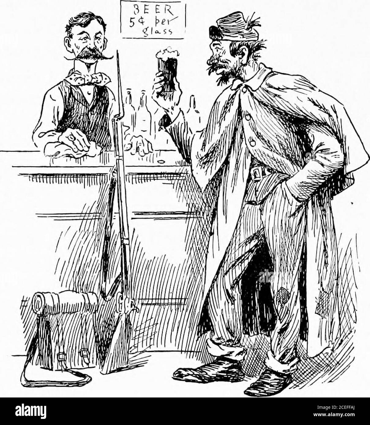 . L'histoire de Bill Nye des États-Unis. Il a été épris de prendre le Congrès de Washington et de boucher pour faire des vacances romaines. Le général Pape a rencontré les Confédérés le 26 août, et tandis que Lee et Jackson ont été séparés auraient pu fouetter ce dernier a fait que l'armée de thePotomac l'a renforcé comme il le devrait, Mais, plein de paludisme et de pied-douloureux de marche, il l'a fait notreach à temps, et Pape a dû combattre l'armée entireConfederate sur ce terrain historique couvert de tant de souvenirs désagréables et d'autres choses, appelées Bull Run. Pour la deuxième fois, l'armée UnionArmy usée et sauvage était heureuse de revenir à Washington, où Banque D'Images