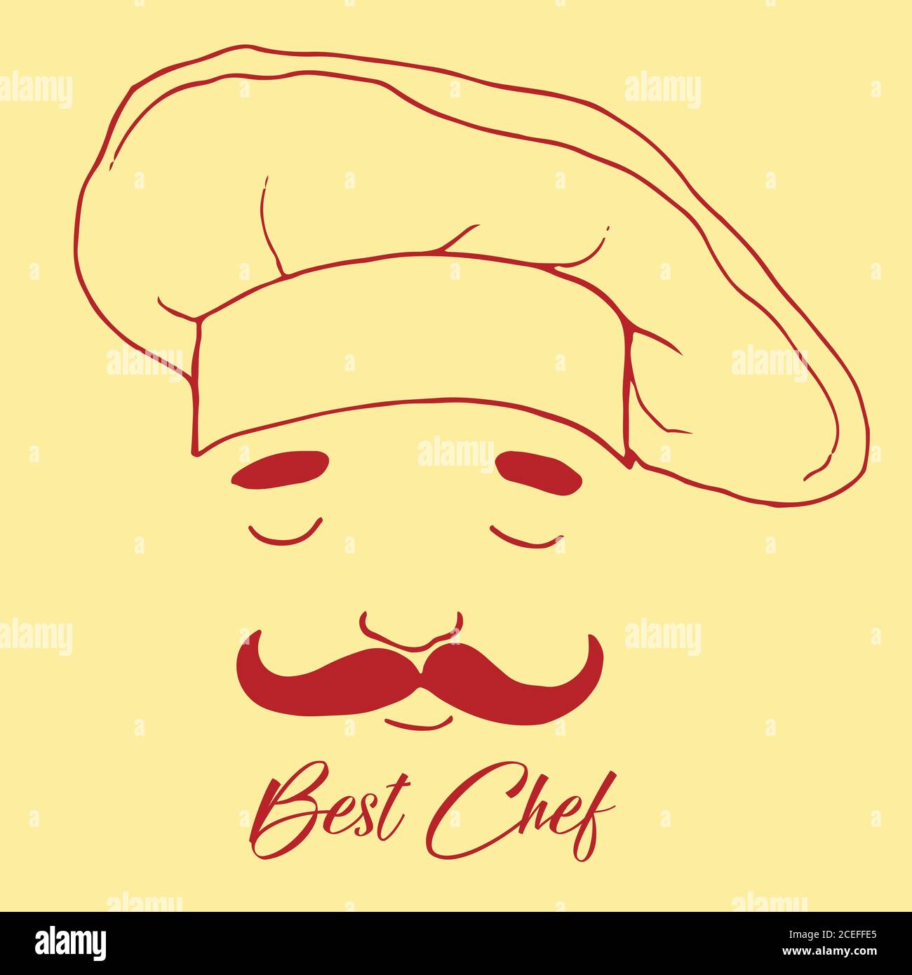 Silhouette de chef cuisinier, style de dessin animé, belle icône plate, coupé Illustration de Vecteur