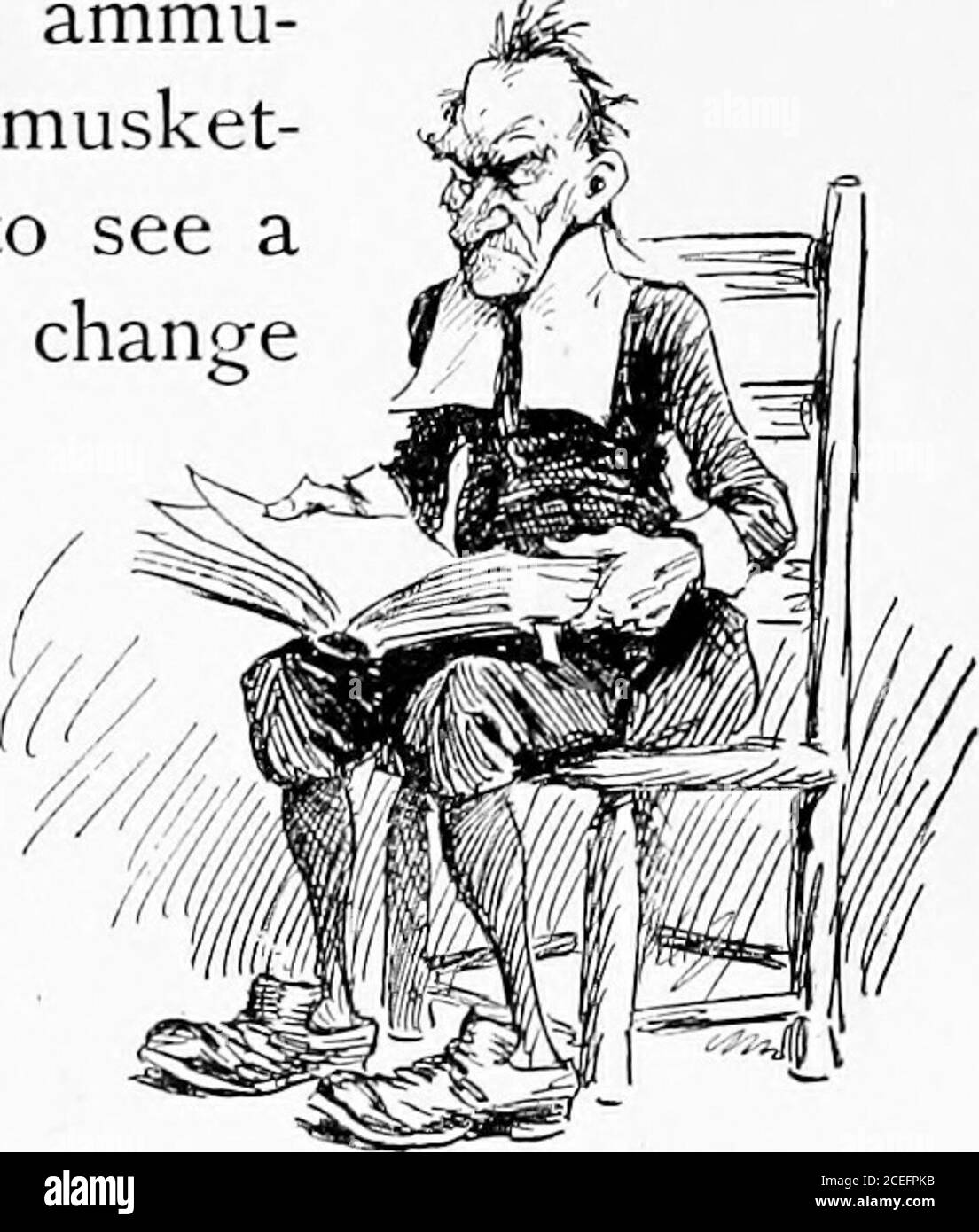 . L'histoire de Bill Nye des États-Unis. In, et filé à la maison a été le principal matériel utilisé pour les vêtements.Mme Washington avait seize roues tournants dans sa maison. Son mari portait souvent des hommes à la maison pendant qu'il était à la maison, et les jours de pluie, une personne a placé une paire de pantalons faits maison de la variété de la porte de grange dans la chaise présidentielle. L'argent était très rare, et ammu-nition très précieux. En 1635, des boules de mousquet passèrent pour des farthings, et pour voir une nouvelle Angleterre paysanne de faire le changeavec le frère rouge à thirtyyards était une scène commune et de-lumière. La première presse a été établie upin Cambridge en 1639, avec thestatem Banque D'Images