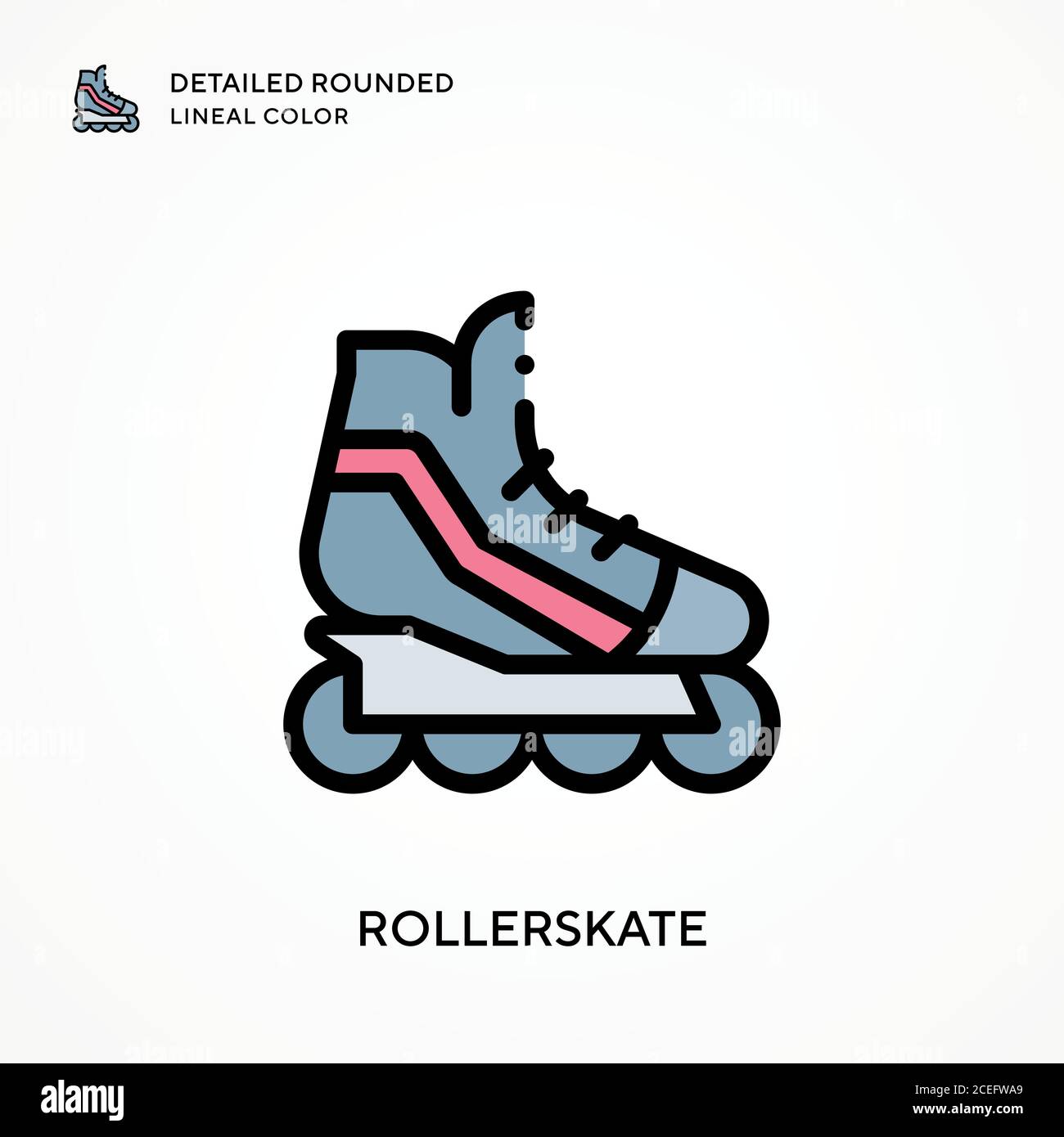 Rollerskate couleur de ligne arrondie. Concepts modernes d'illustration vectorielle. Facile à modifier et à personnaliser. Illustration de Vecteur