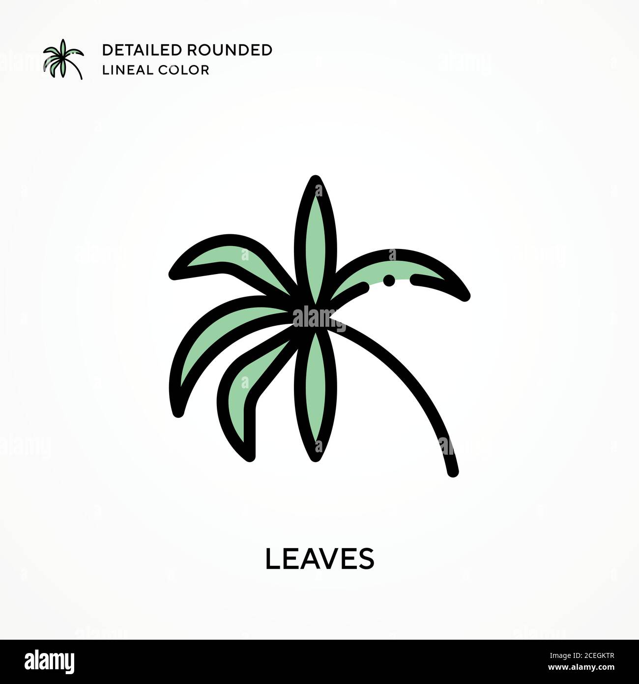 Laisse une couleur de ligne arrondie détaillée. Concepts modernes d'illustration vectorielle. Facile à modifier et à personnaliser. Illustration de Vecteur