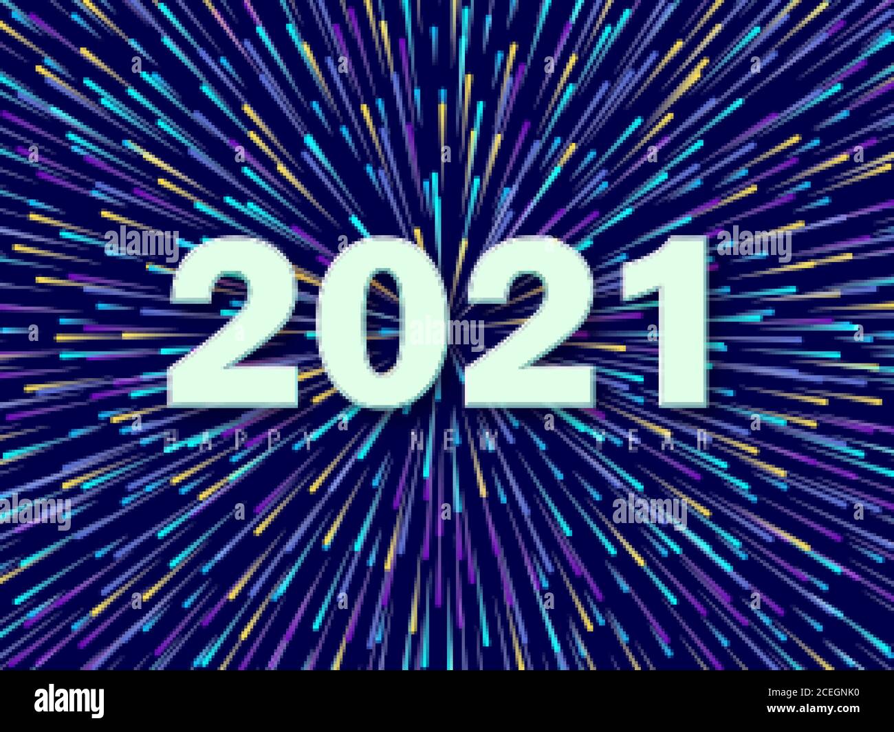 Bonne année 2021. Illustration vectorielle festive avec composition typographique festive. Illustration de Vecteur