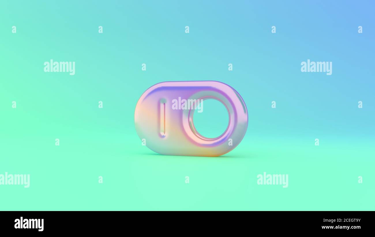 Symbole de l'activation du bouton de commutation pour un rendu 3d éclatant et coloré sur fond coloré avec ombre Banque D'Images