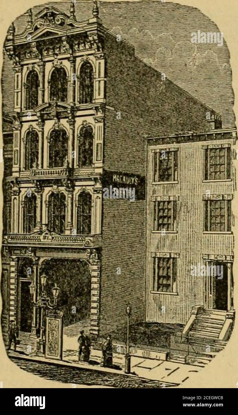 . Les industries de Louisville, Kentucky, et de New Albany, Indiana. Isadministration Macauleys Theatre a été très prospère, et est considéré à ce jour comme l'une des propriétés les plus précieuses et réussies du genre dans l'Ouest ou le Sud. Saison après saison, les attractions de bc^t sur theroad sont présentées, et, à divers moments, les acteurs et actrices Mo.steminent de l'époque ont des panneaux de trodits - Booth, McCullough, Irving, Keene, Rajmond, Mary Anderson, Bernhardt, Judic et des centaines d'autres dont les noms sont synonymes de génie et de puissance dramatique. C'est la politique de la direction, en tout temps Banque D'Images