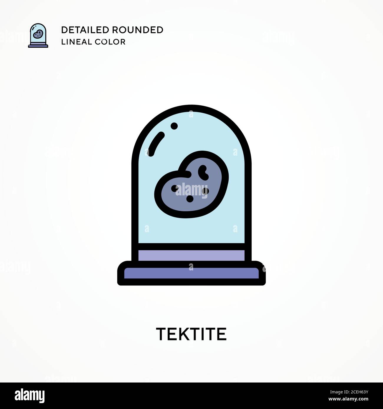 Couleur de l'étanchéité arrondie et détaillée Tektite. Concepts modernes d'illustration vectorielle. Facile à modifier et à personnaliser. Illustration de Vecteur