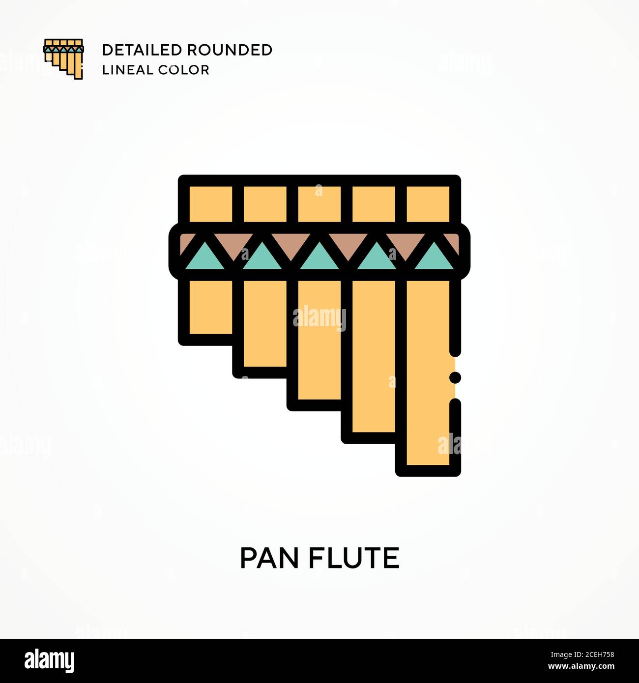 Flûte à bec cylindrique de couleur arrondie détaillée. Concepts modernes d'illustration vectorielle. Facile à modifier et à personnaliser. Illustration de Vecteur