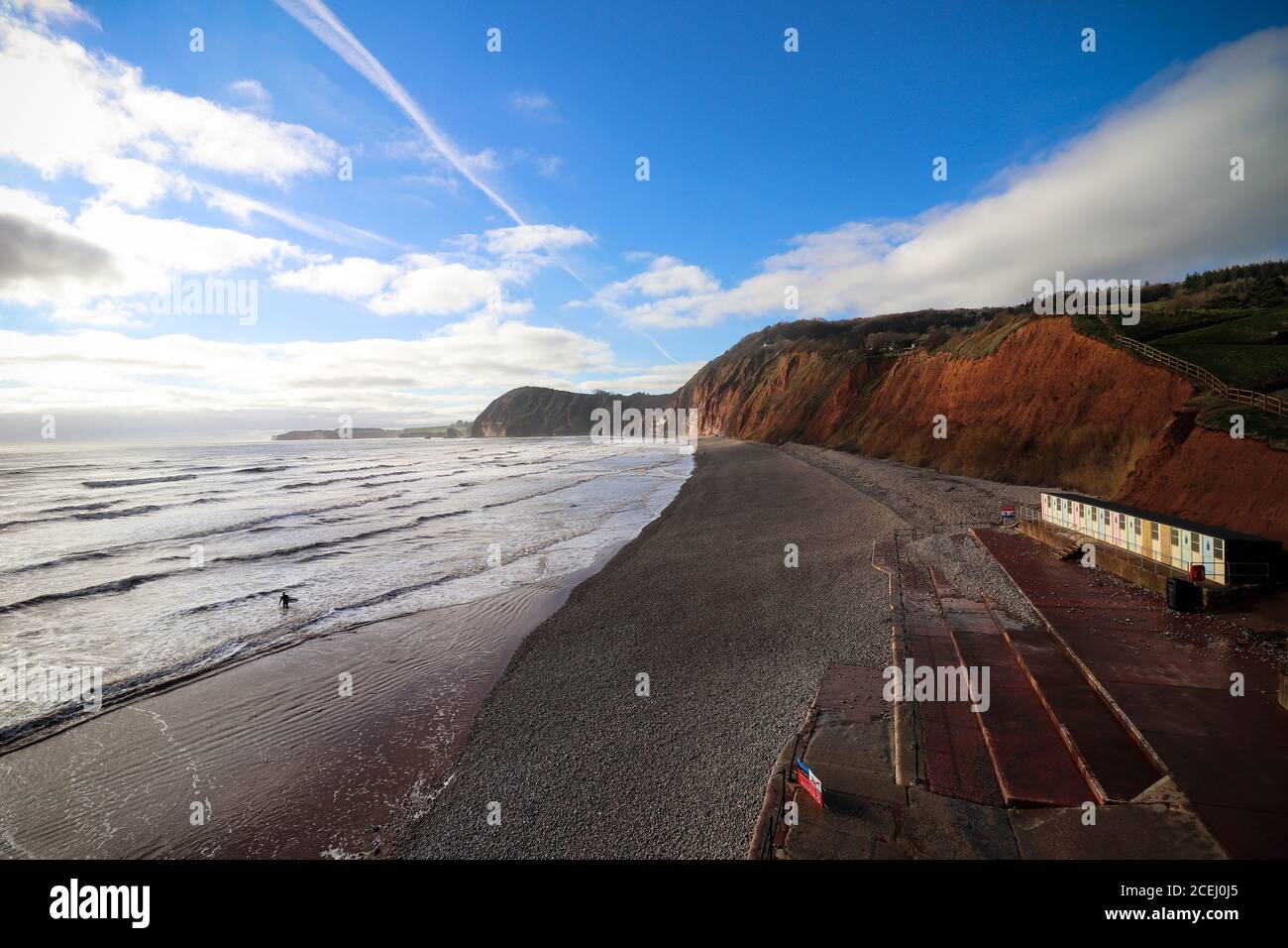 Plage de Sidmouth dans le Devon Banque D'Images