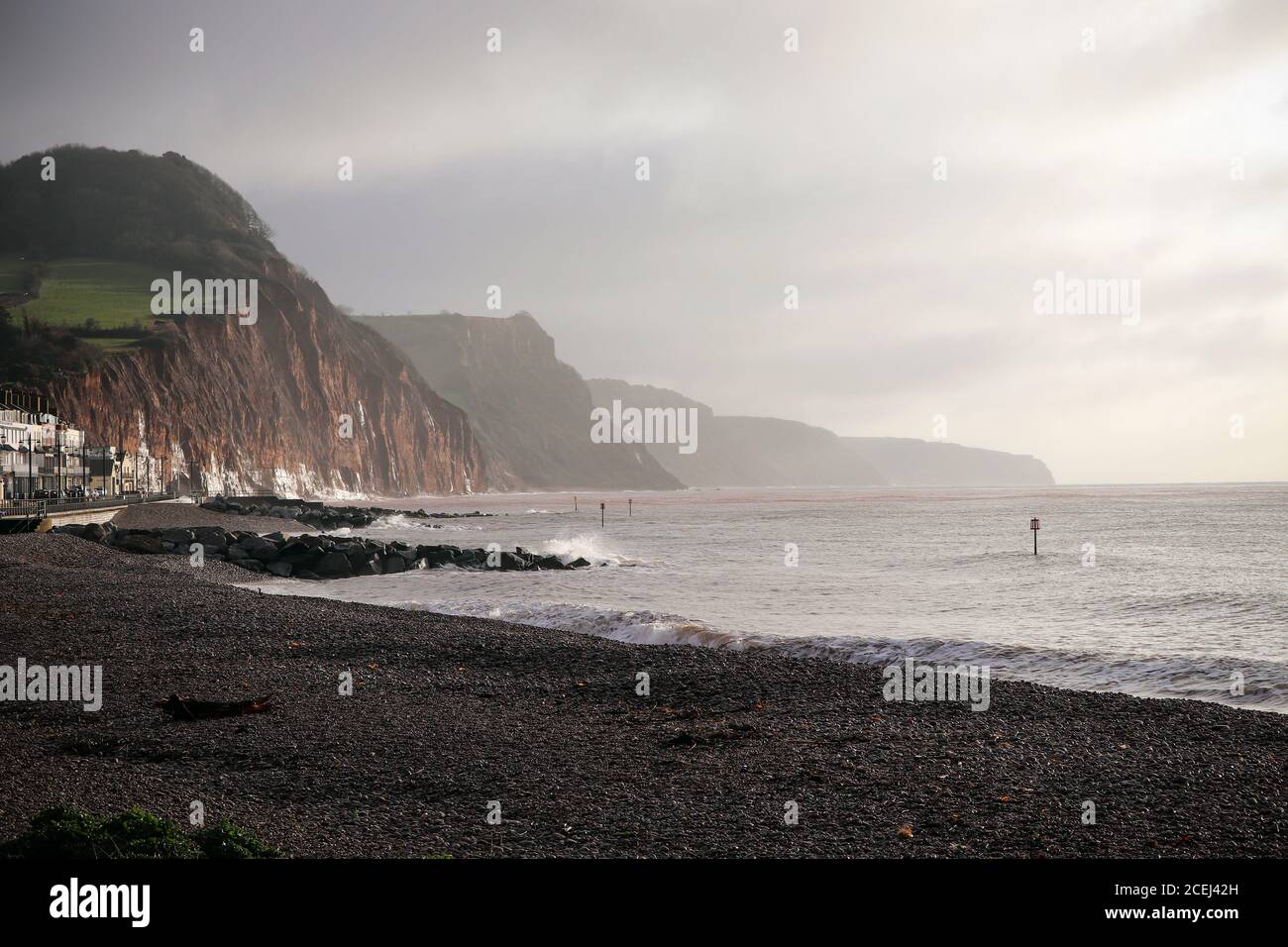 Plage de Sidmouth dans le Devon Banque D'Images