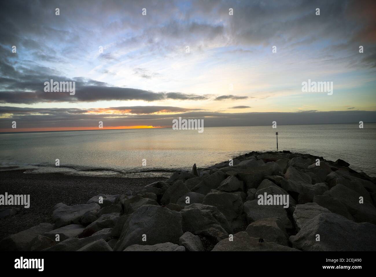 Plage de Sidmouth dans le Devon Banque D'Images