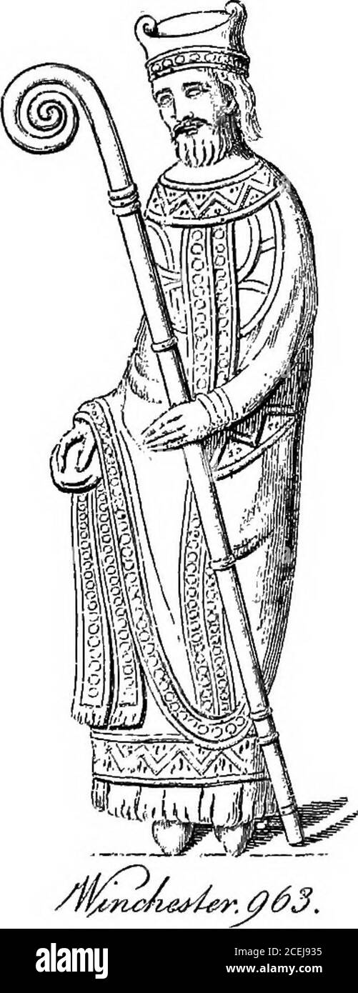 . Le camp de refuge;. C^AyV0f&gt;i/HT^A^. SCULPTURES ECCLÉSIASTIQUES MONTRANT COSTUMEIN SAXON TITITITIES INTRODUCTION Ixii d'une ms saxonne. Environ 1066 (Monachisme britannique, p&lt; 291, assiette i.), et deux sculptures d'environ le samedat de Peterborough {ibid, plaque ii.)- les commodes de monksj dit M. Macalister, se composent habituellement de thevestis, tunique, ou robe fermée; Le scapulaire, roughlyspeakingj une étroite casuble-comme dresSj avec les parties avant et arrière rectangulaires, et de largeur uniforme; une ou plusieurs robes ouvertes (pallium orcappa), et le caputium ou la cagoule attaché au dos et capable de Banque D'Images