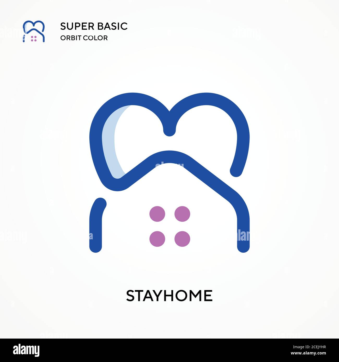Icône de vecteur de couleur Stayhome Super Basic Orbit. Modèle de conception de symbole d'illustration pour élément d'interface utilisateur Web mobile. Pictogramme moderne de couleur parfaite sur l'éditabl Illustration de Vecteur