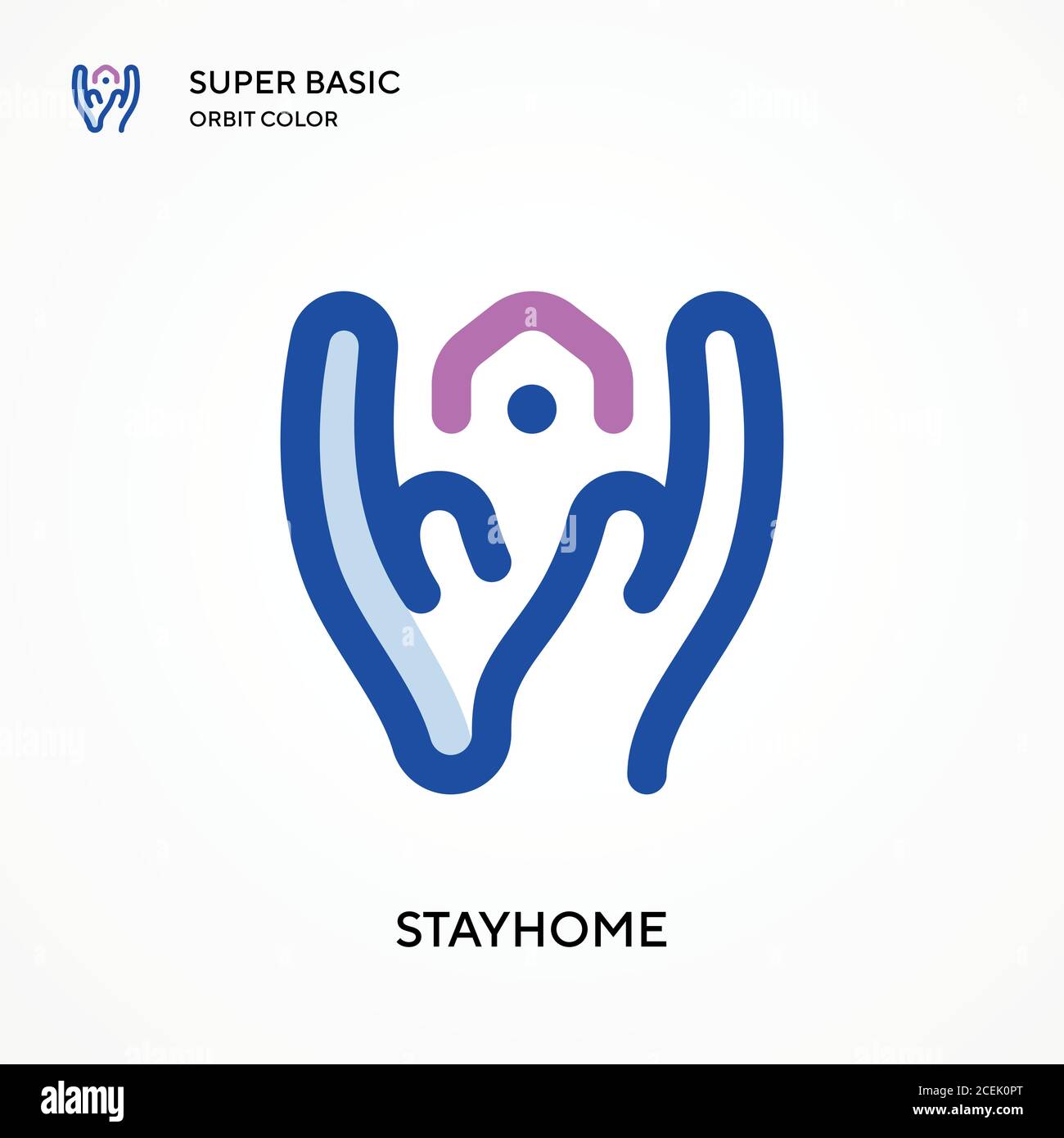 Icône de vecteur de couleur Stayhome Super Basic Orbit. Modèle de conception de symbole d'illustration pour élément d'interface utilisateur Web mobile. Pictogramme moderne de couleur parfaite sur l'éditabl Illustration de Vecteur