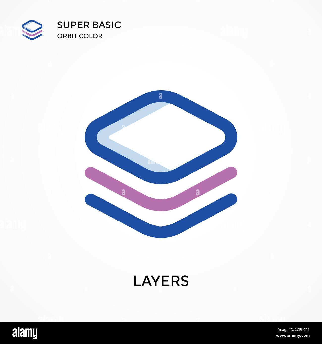 Icône de vecteur de couleur orbite super basique des calques. Modèle de conception de symbole d'illustration pour élément d'interface utilisateur Web mobile. Pictogramme moderne de couleur parfaite sur modifiable Illustration de Vecteur
