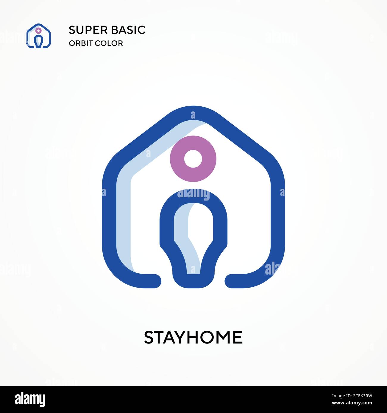Icône de vecteur de couleur Stayhome Super Basic Orbit. Modèle de conception de symbole d'illustration pour élément d'interface utilisateur Web mobile. Pictogramme moderne de couleur parfaite sur l'éditabl Illustration de Vecteur
