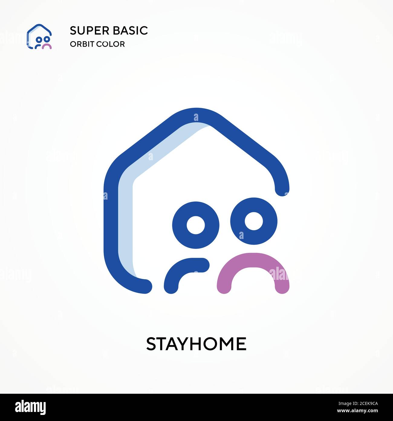 Icône de vecteur de couleur Stayhome Super Basic Orbit. Modèle de conception de symbole d'illustration pour élément d'interface utilisateur Web mobile. Pictogramme moderne de couleur parfaite sur l'éditabl Illustration de Vecteur
