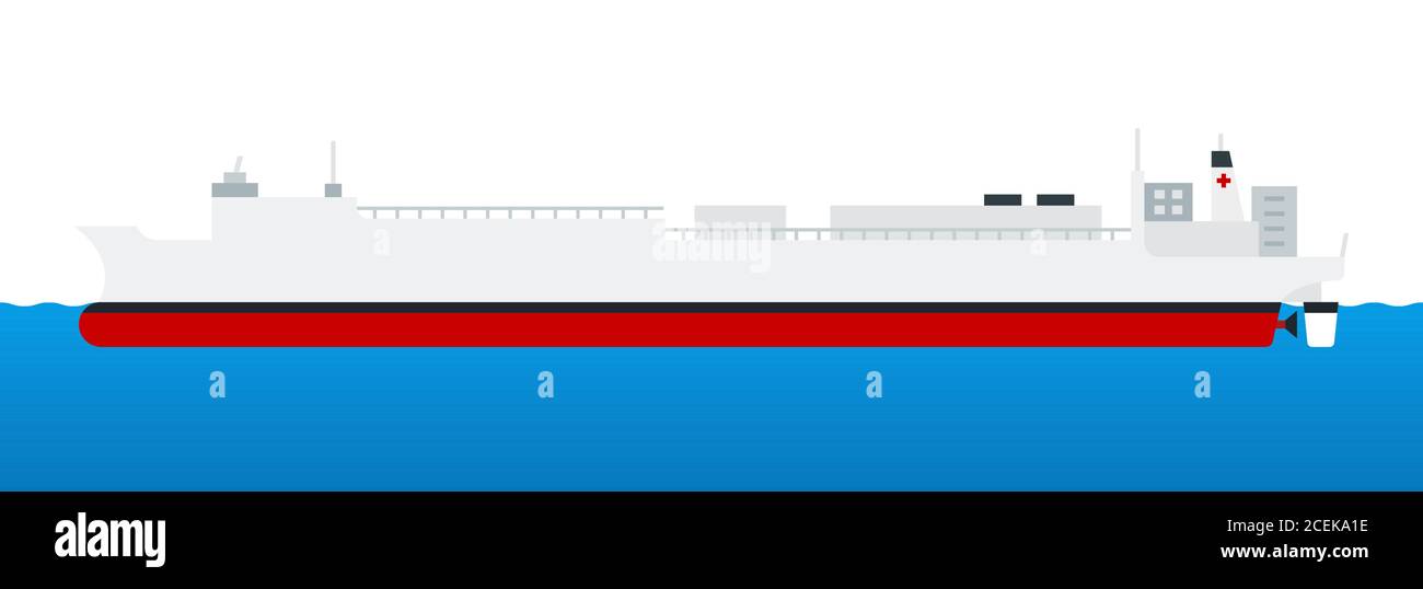 Navire sanitaire marin, vecteur de navire-hôpital Illustration de Vecteur