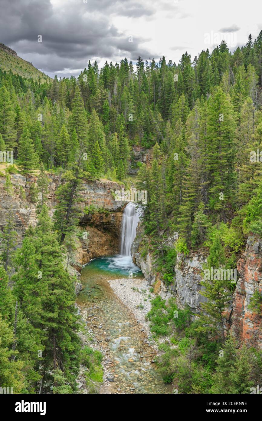 cascade sur falls creek près d'augusta, montana Banque D'Images
