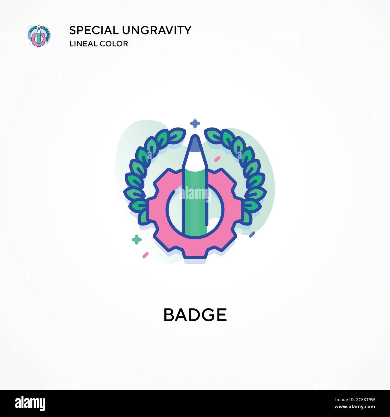 Icône de couleur spéciale ungravity lineal de badge. Concepts modernes d'illustration vectorielle. Facile à modifier et à personnaliser. Illustration de Vecteur