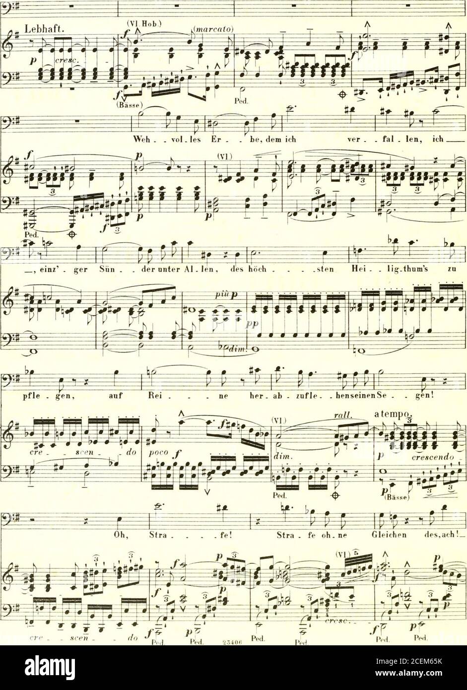 . Parsifal : ein Bühnenweihfestspiel / [musique imprimée]. Enthüllt! Oh ! Dass Kei. ner, Kei. . ner diese Qual er.misst, die mir der Anblick (Saiten) ü i± wmn *>* & ^^ m*t .r-T-vf# Ü ^90 tt ^ IE £±3 ^E€2 weckt, der euch ent.zückt!. Was ist die Wunde, ihrer Schmerzen J«f?A » I0FG : ■ B=^U wirV^ *s (dim.) £ ^FFP II VTF £p -*» i Wuth ge.gen die Noth, die Höl.lenpein, zu diesem Amt verdammt zu sein! ,M (VI.) « (Clar) A rfÖ rfü«. ■*» *>—*- iä: w Ped. jtr B^ff^^P lf ^ 53: W^ §* -? ■ ^ 70 AMFORTAS. crr   scen ff P AMFORTAS. Banque D'Images