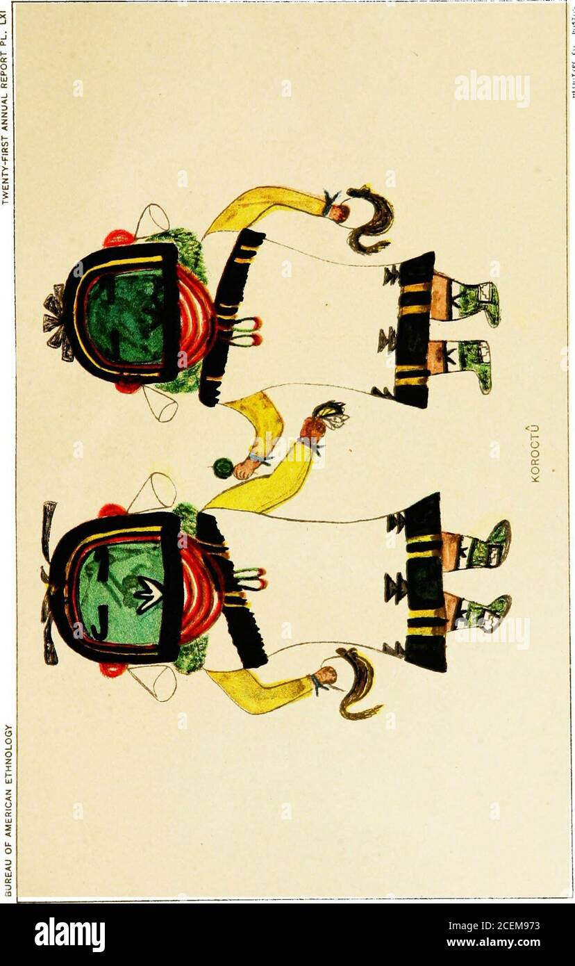 . Hopi Katcinas dessiné par des artistes autochtones. Banque D'Images