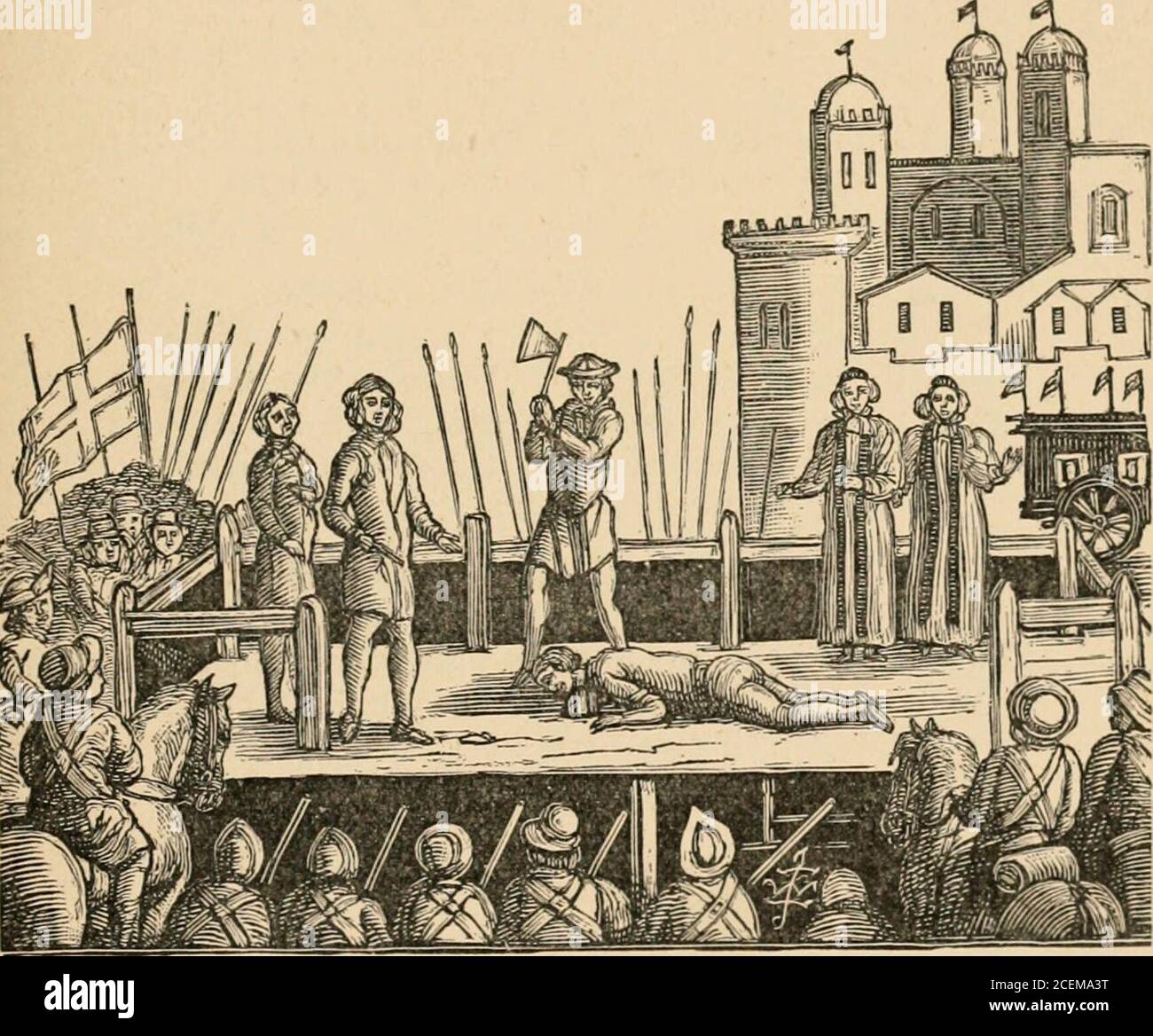 . Les ballades Roxburghe. Pour un compte rendu complet des doings des évêques, voir l'Autobiography de Camden Societys de Sir John Brcemston, pp. 188 à 193. Note 3.— la duchesse de Monmouth, après la mort de son premier mari. Elle a survécu à sa perte de nombreuses années, jusqu'au 6 février 173|, âgée de 81 ans, lorsqu'elle a été enterrée à Dalkeith, près d'Édimbourg, et qu'elle avait trouvé plus de bonheur dans son second mariage (en mai 1688), avec Charles, troisième seigneur Cornwallis (mort de fièvre en avril 1698), que dans son Union avec Monmouth. NarcissusLuttrell la mentionne à la Cour de Saint-Jamess, ce même jour, anniversaire de QueenAnnes, 171£, Banque D'Images
