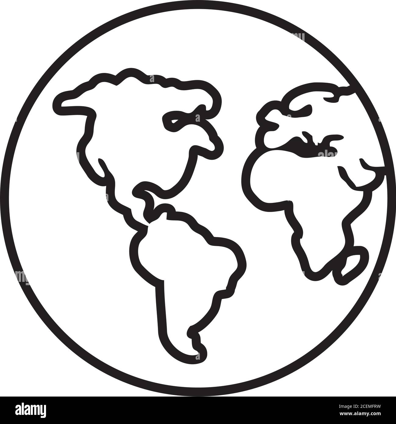 icône planète terre sur fond blanc, style de ligne, illustration vectorielle Illustration de Vecteur