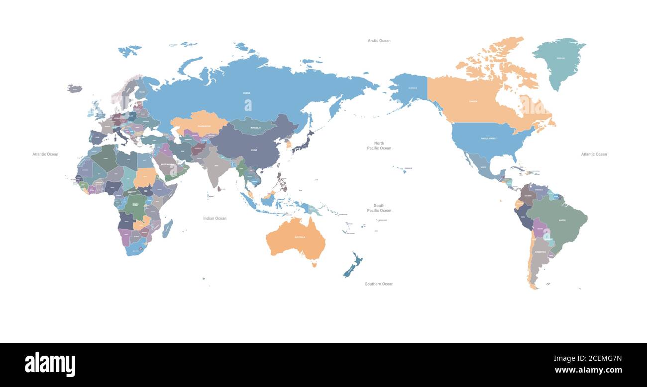 carte du monde. vecteur détaillé de la carte des pays du monde pour l'arrière-plan de l'infographie. Illustration de Vecteur