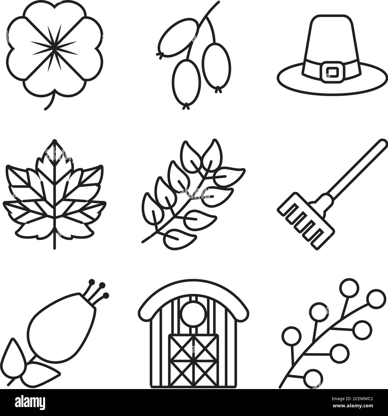 jeu d'icônes d'automne et chapeau de pèlerin sur fond blanc, style de ligne, illustration vectorielle Illustration de Vecteur jeu d'icônes d'automne et chapeau de pèlerin sur fond blanc, style de ligne, illustration vectorielle Illustration de Vecteur