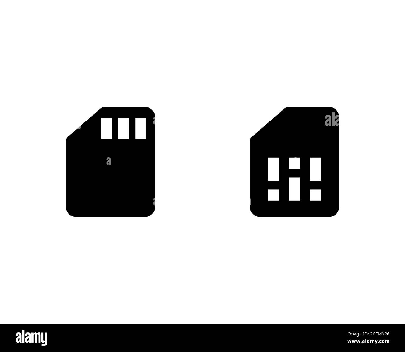 Icône de carte SIM et sd. Vecteur sur fond blanc isolé. SPE 10 Illustration de Vecteur