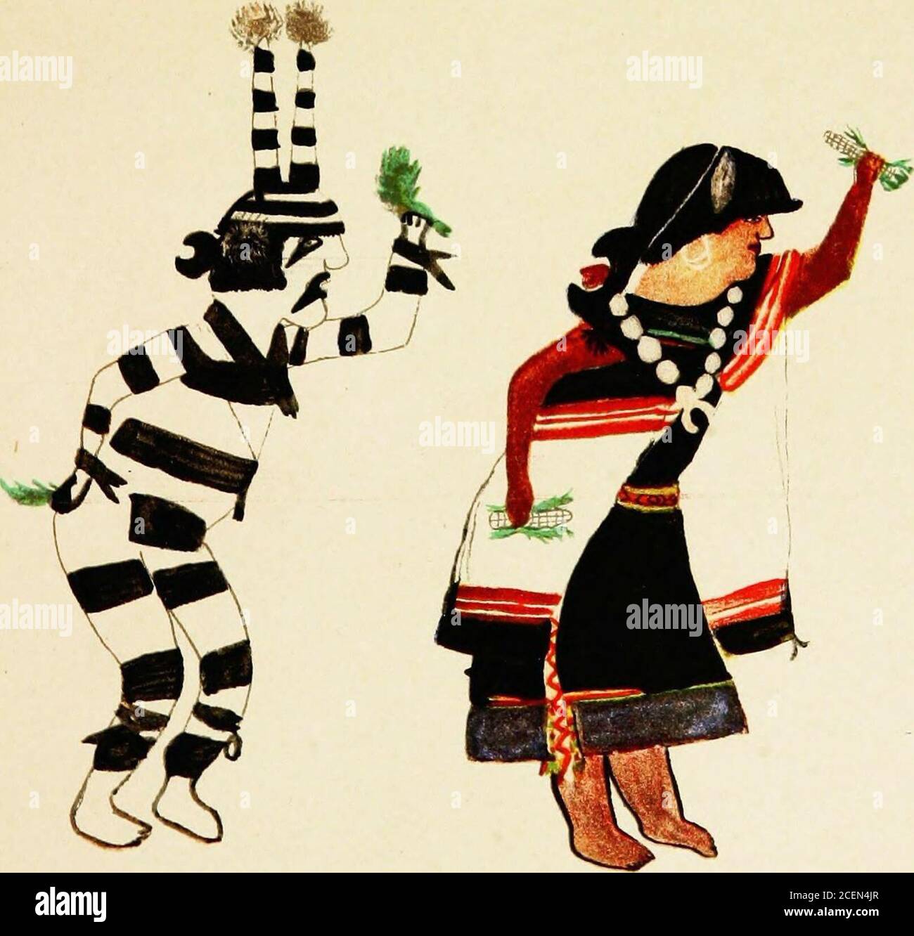 . Hopi Katcinas dessiné par des artistes autochtones. COTOKINUNWU KAISALE. PAIAKYAMU KAISALE MANA HEUOTVPE CO., BOSTON, Banque D'Images