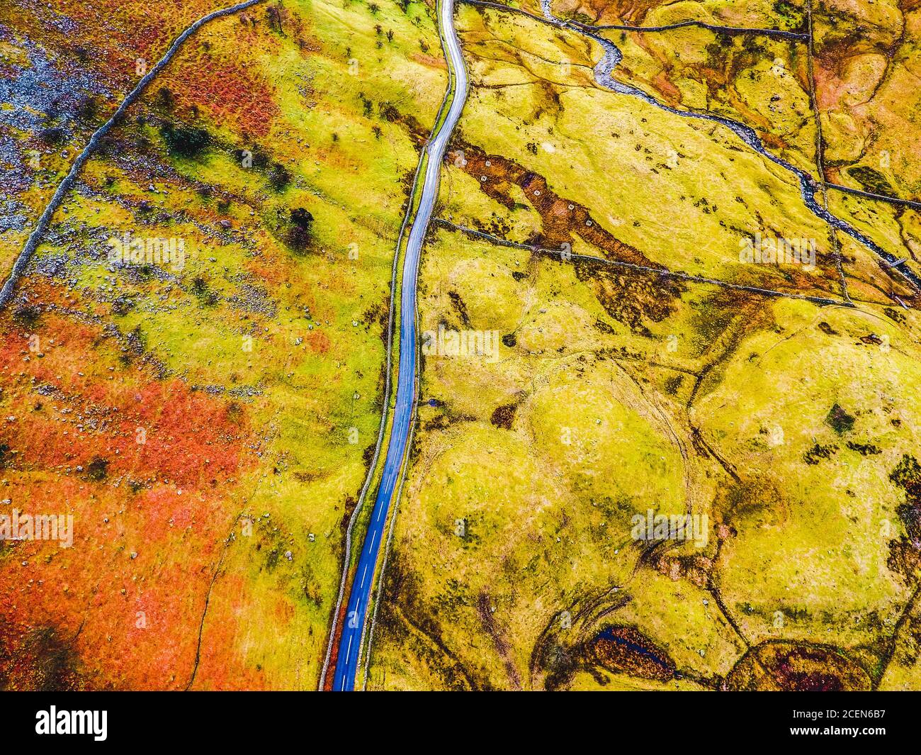 Vue aérienne de Kirkstone Pass dans le Lake District Banque D'Images