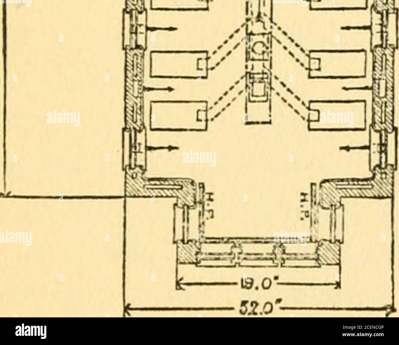 Les principes de ventilation et de chauffage et leur application pratique.  - 4 et gt ;. Z.—levage. L. K—ÉVENT UU. H. /.—tuyaux de chauffage.  I/.—chaleur. N. IV C—armoire d'eau des infirmières.